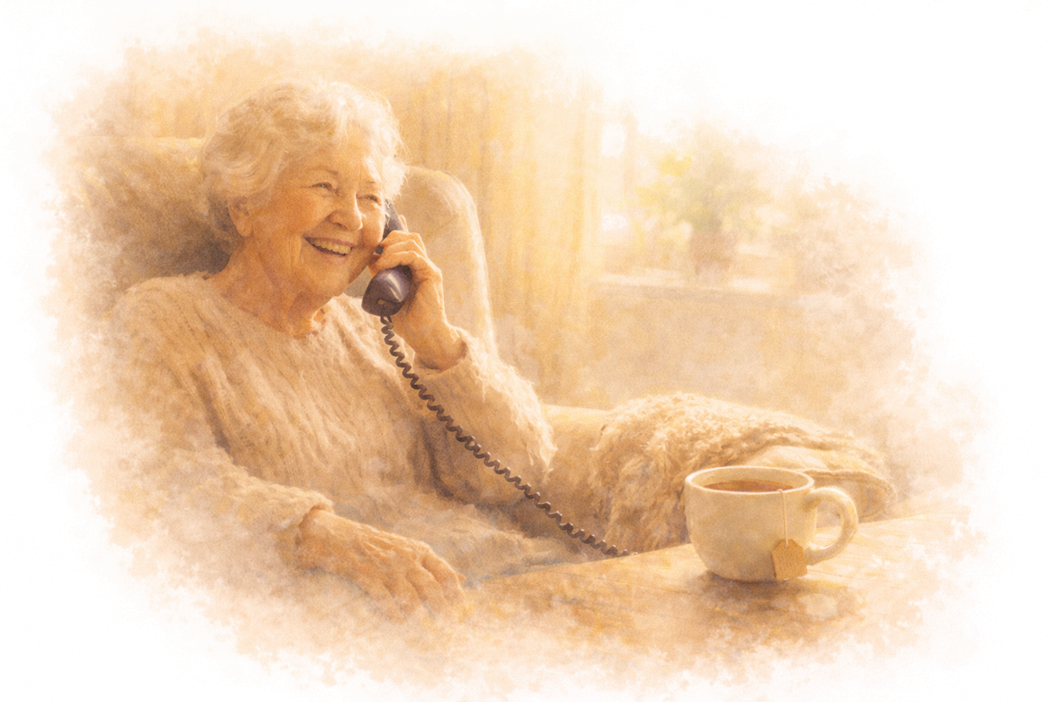 Clara calls and listens to Mom's stories